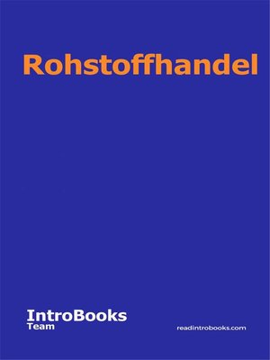 cover image of Rohstoffhandel